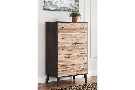 Piperton Two-tone Brown/Black Chest of Drawers by Ashley at Eve Furniture