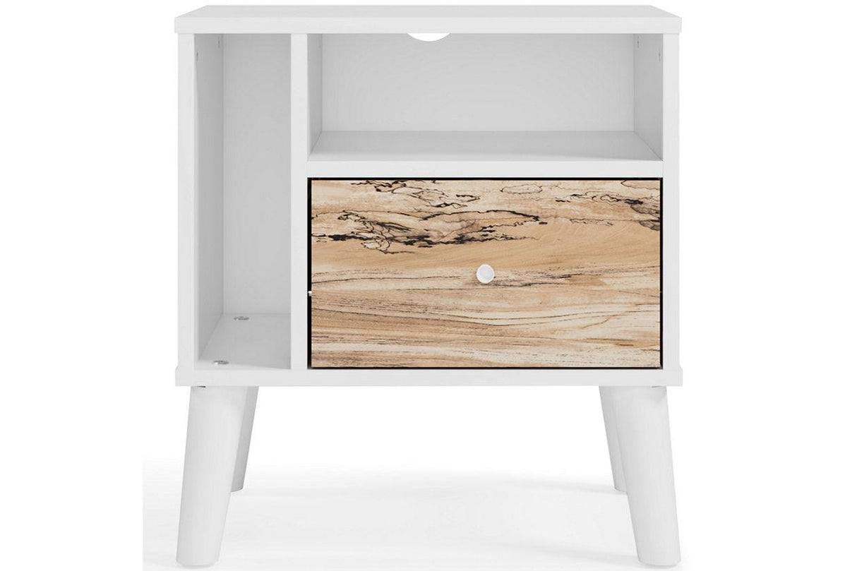 Piperton Two-tone Brown/White Nightstand by Ashley at Eve Furniture