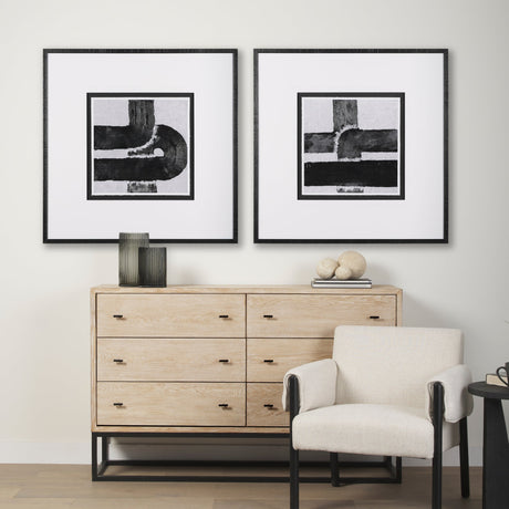 Pipes I by Chase a Hand Embellished Textured Framed Art Print Matted under Glass by Mercana at Eve Furniture