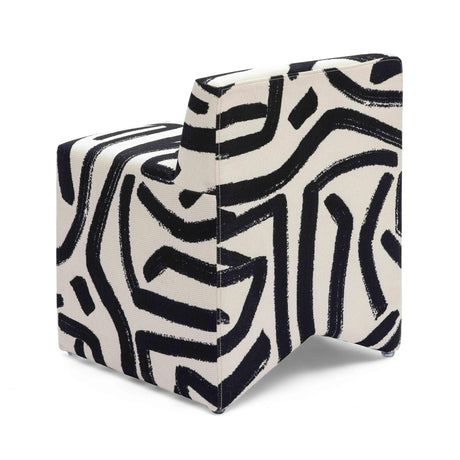 Pippa Black Brushstroke Print Stool by TOV Furniture at Eve Furniture