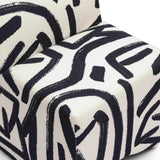 Pippa Black Brushstroke Print Stool by TOV Furniture at Eve Furniture