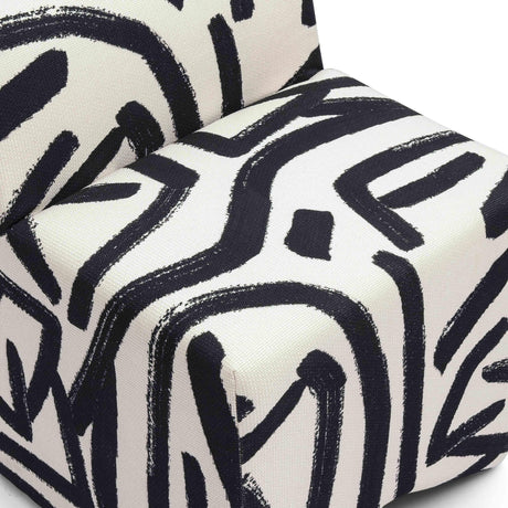 Pippa Black Brushstroke Print Stool by TOV Furniture at Eve Furniture