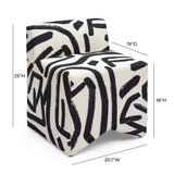 Pippa Black Brushstroke Print Stool by TOV Furniture at Eve Furniture