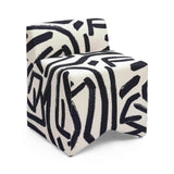 Pippa Black Brushstroke Print Stool by TOV Furniture at Eve Furniture