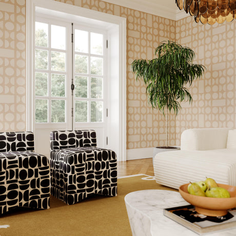 Pippa Geometric Jacquard Weave Stool by TOV Furniture at Eve Furniture