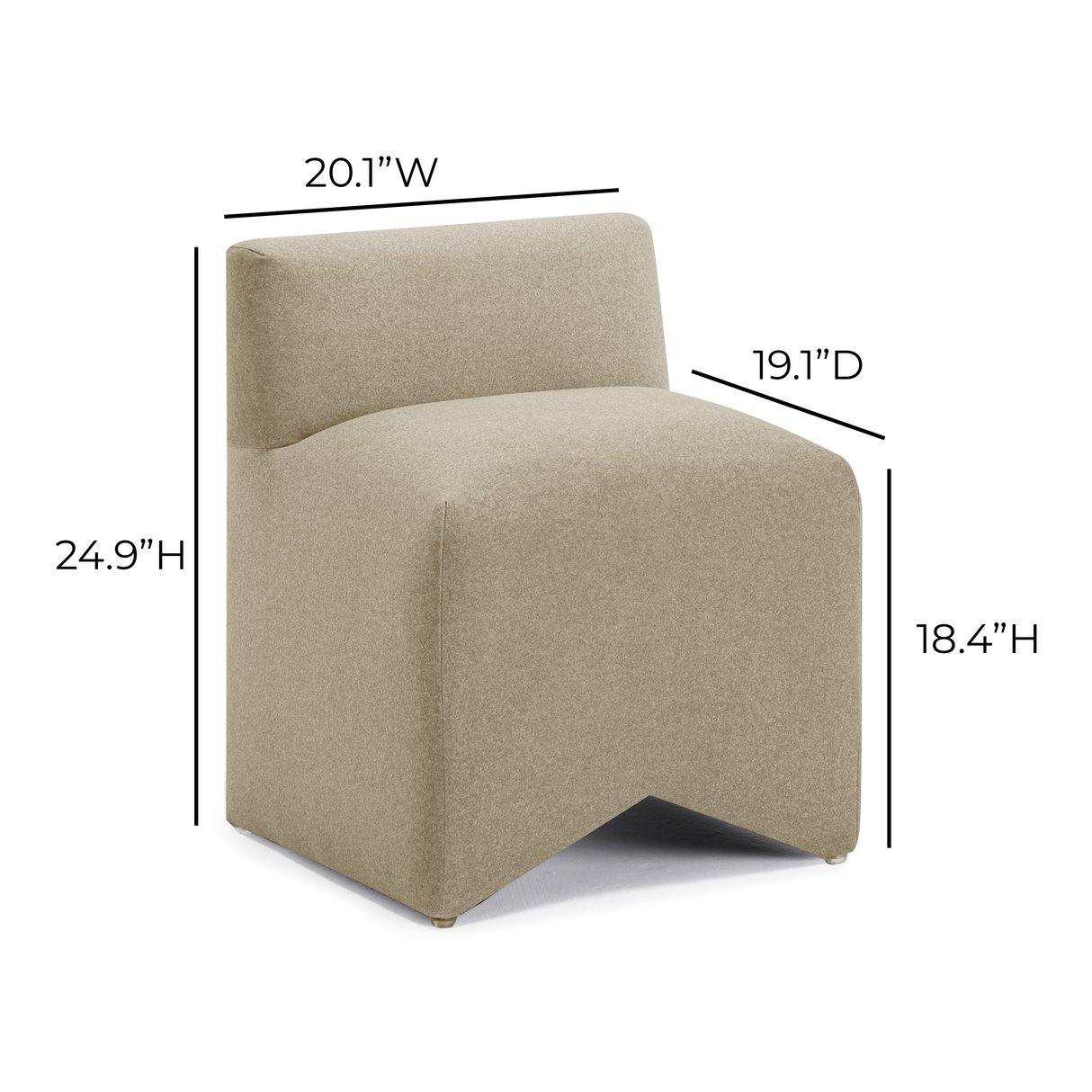 Pippa Taupe Vegan Mohair Accent Stool by TOV Furniture at Eve Furniture