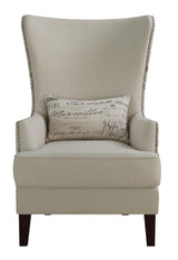 Pippin Cream Curved Arm High Back Accent Chair