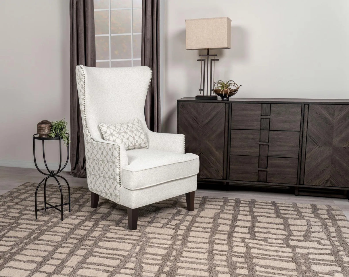 Pippin Latte Upholstered Wingback Accent Chair by Coaster at Eve Furniture