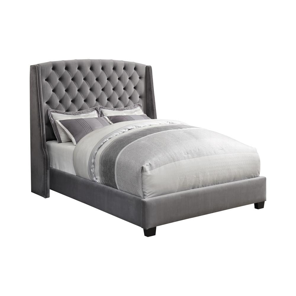 Pissarro California King Tufted Upholstered Bed Gray