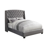 Pissarro Eastern King Tufted Upholstered Bed Gray