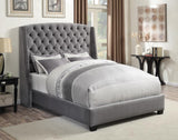 Pissarro Eastern King Tufted Upholstered Bed Gray