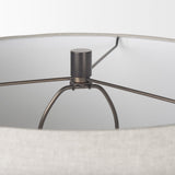 Piven Black w/ Gray Wash Textured Ceramic Table Lamp by Mercana at Eve Furniture
