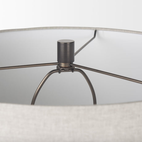 Piven Black w/ Gray Wash Textured Ceramic Table Lamp by Mercana at Eve Furniture