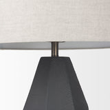 Piven Black w/ Gray Wash Textured Ceramic Table Lamp by Mercana at Eve Furniture