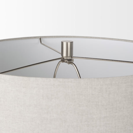 Piven White w/Antiqued Wash Textured Ceramic Table Lamp by Mercana at Eve Furniture