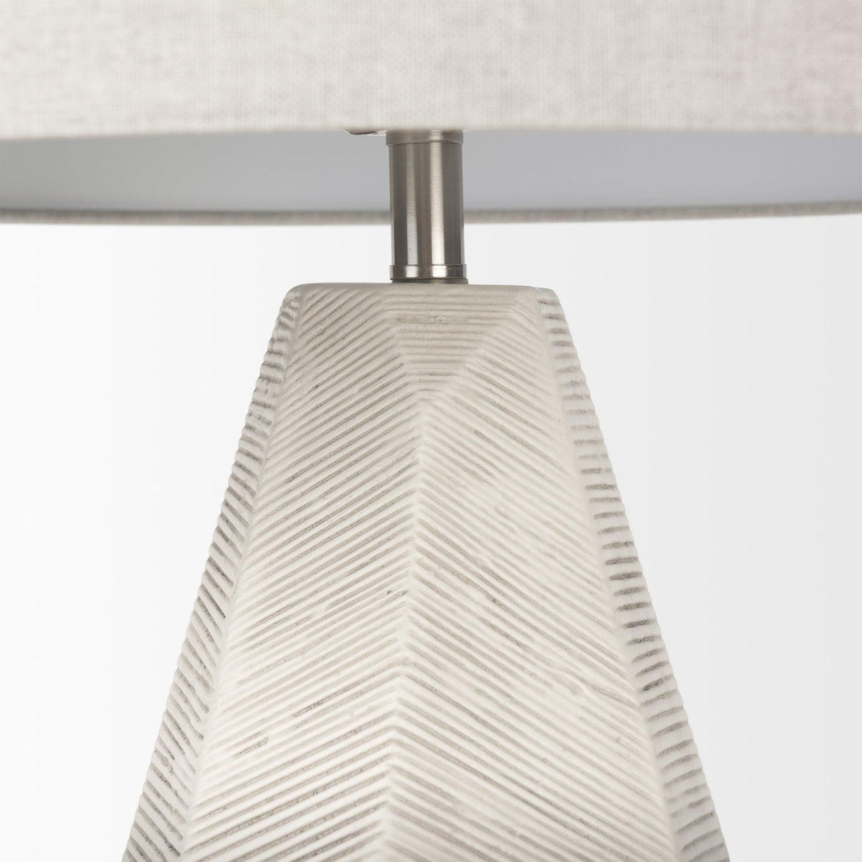 Piven White w/Antiqued Wash Textured Ceramic Table Lamp by Mercana at Eve Furniture