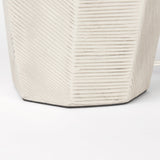 Piven White w/Antiqued Wash Textured Ceramic Table Lamp by Mercana at Eve Furniture