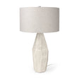 Piven White w/Antiqued Wash Textured Ceramic Table Lamp by Mercana at Eve Furniture