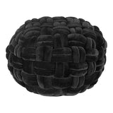 Pj Velvet Pouf Black by Moe's Home at Eve Furniture