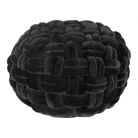 Pj Velvet Pouf Black by Moe's Home at Eve Furniture
