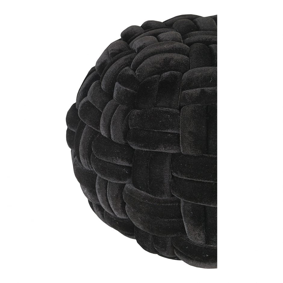 Pj Velvet Pouf Black by Moe's Home at Eve Furniture