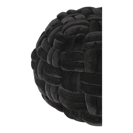 Pj Velvet Pouf Black by Moe's Home at Eve Furniture