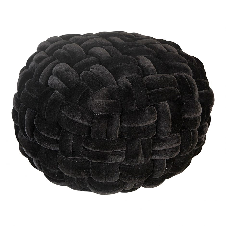 Pj Velvet Pouf Black by Moe's Home at Eve Furniture