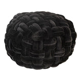 Pj Velvet Pouf Black by Moe's Home at Eve Furniture