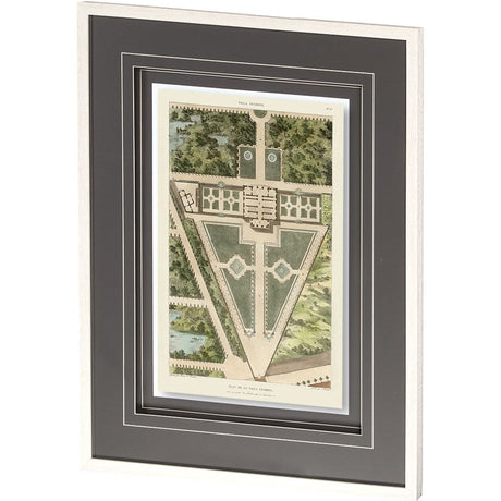 Plan De La Villa Negroni by Mercana Studio a Framed Art Print Matted under Glass by Mercana at Eve Furniture