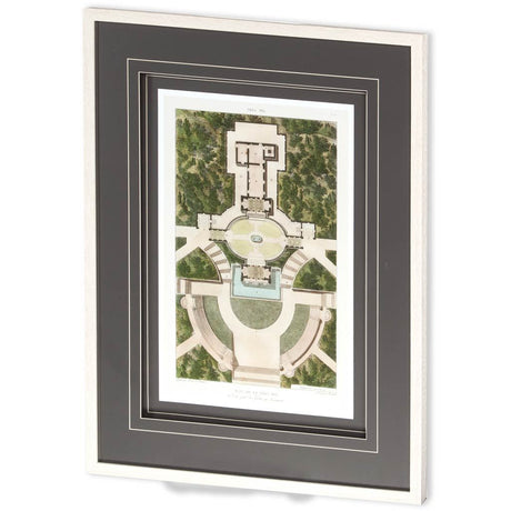 Plan De La Villa Pia by Mercana Studio a Framed Art Print Matted under Glass by Mercana at Eve Furniture