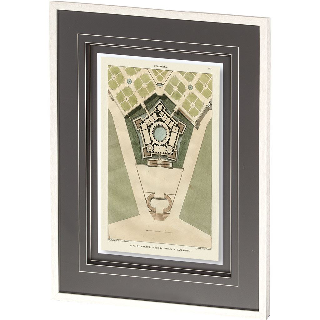 Plan Du Palais De Caprarola by Mercana Studio a Framed Art Print Matted under Glass by Mercana at Eve Furniture