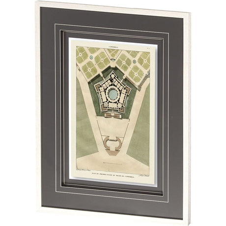 Plan Du Palais De Caprarola by Mercana Studio a Framed Art Print Matted under Glass by Mercana at Eve Furniture