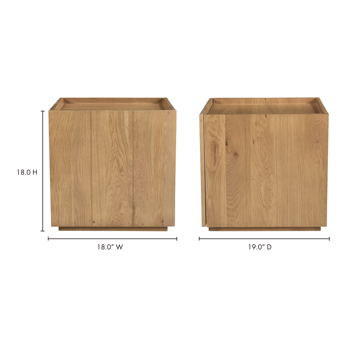 Plank Natural Nightstand by Moe's Home at Eve Furniture