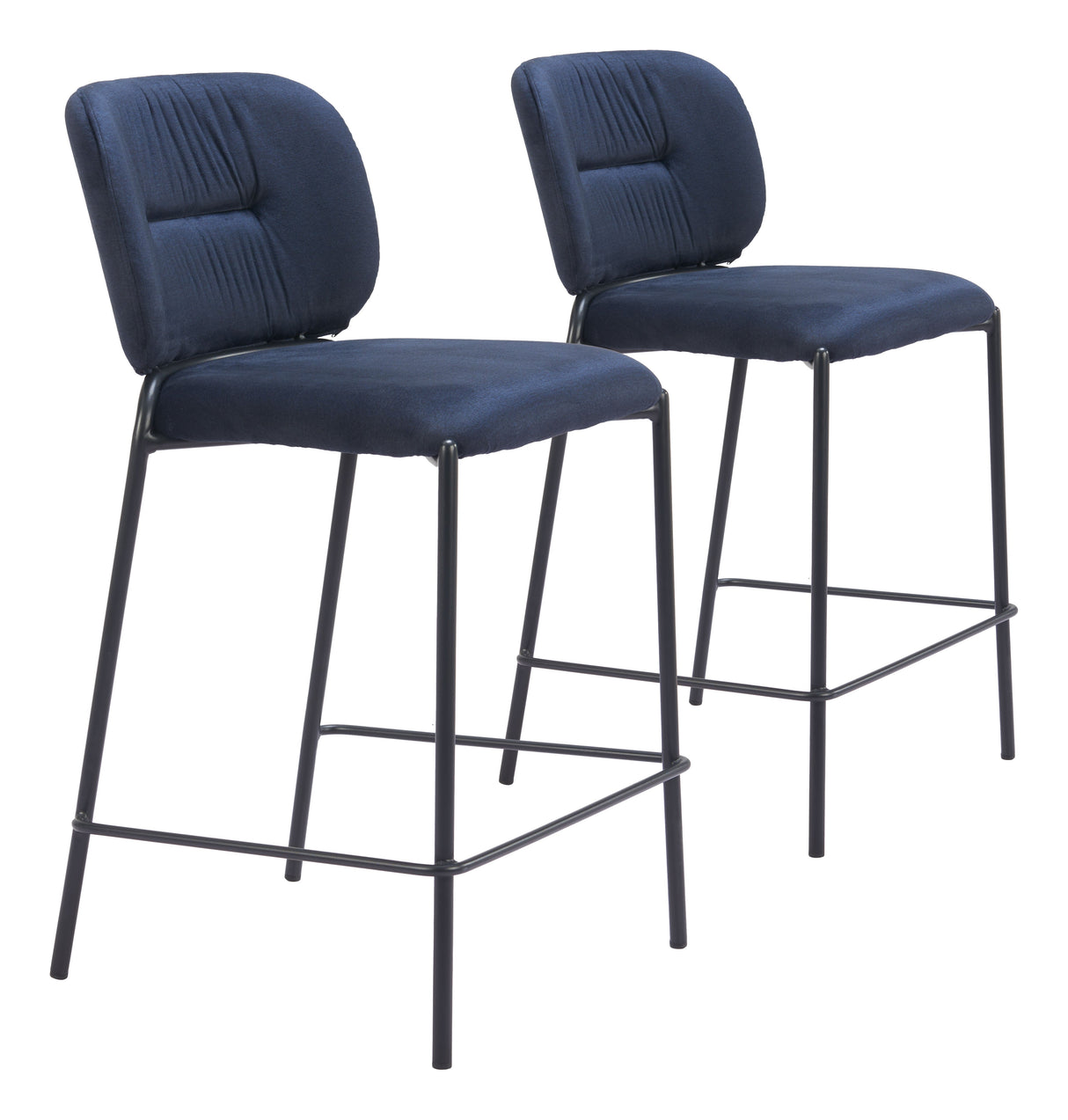 Plat Blue Counter Stool (Set of 2) by Zuomod at Eve Furniture