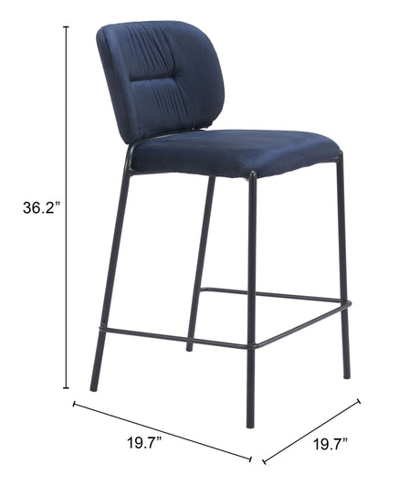 Plat Blue Counter Stool (Set of 2) by Zuomod at Eve Furniture