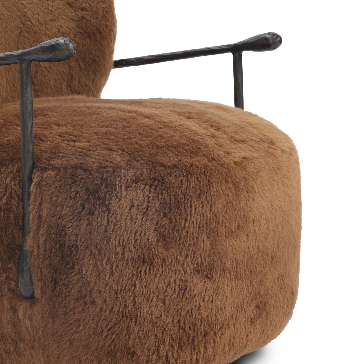 Plath Swivel Chair, Ochre Shearling by Four Hands by Four Hands at Eve Furniture