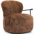 Plath Swivel Chair, Ochre Shearling by Four Hands by Four Hands at Eve Furniture