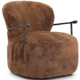 Plath Swivel Chair, Ochre Shearling by Four Hands by Four Hands at Eve Furniture
