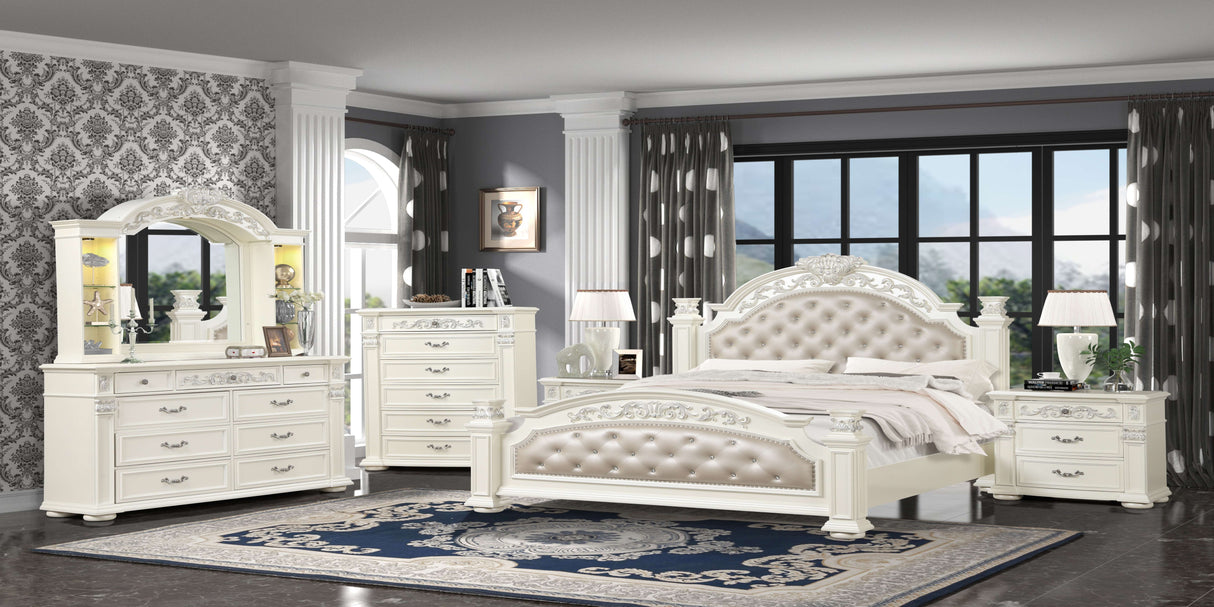 Platinum White Bedroom Set by Cosmos Furniture at Eve Furniture