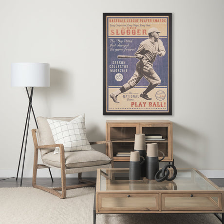 Play Ball by The Vintage Collection a Hand Embellished Framed Art Print by Mercana at Eve Furniture