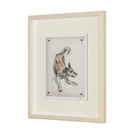 Playful Pup I by Mercana Studio Hand Embelished Framed Artwork Matted under Glass by Mercana at Eve Furniture