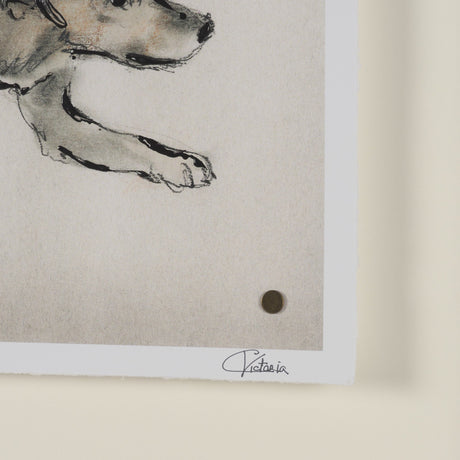 Playful Pup I by Mercana Studio Hand Embelished Framed Artwork Matted under Glass by Mercana at Eve Furniture