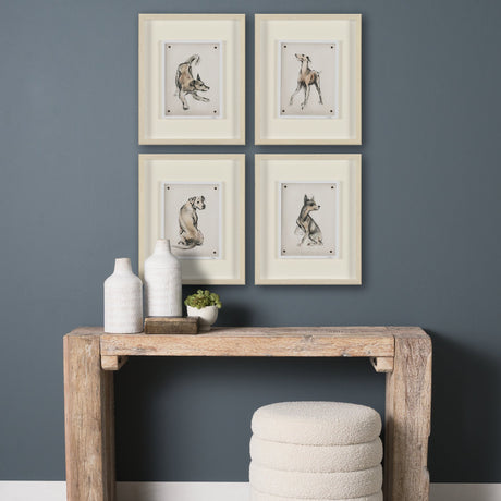 Playful Pup I by Mercana Studio Hand Embelished Framed Artwork Matted under Glass by Mercana at Eve Furniture