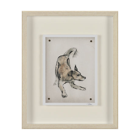 Playful Pup I by Mercana Studio Hand Embelished Framed Artwork Matted under Glass by Mercana at Eve Furniture