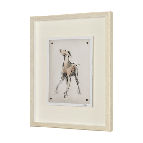 Playful Pup II by Mercana Studio Hand Embelished Framed Artwork Matted under Glass by Mercana at Eve Furniture