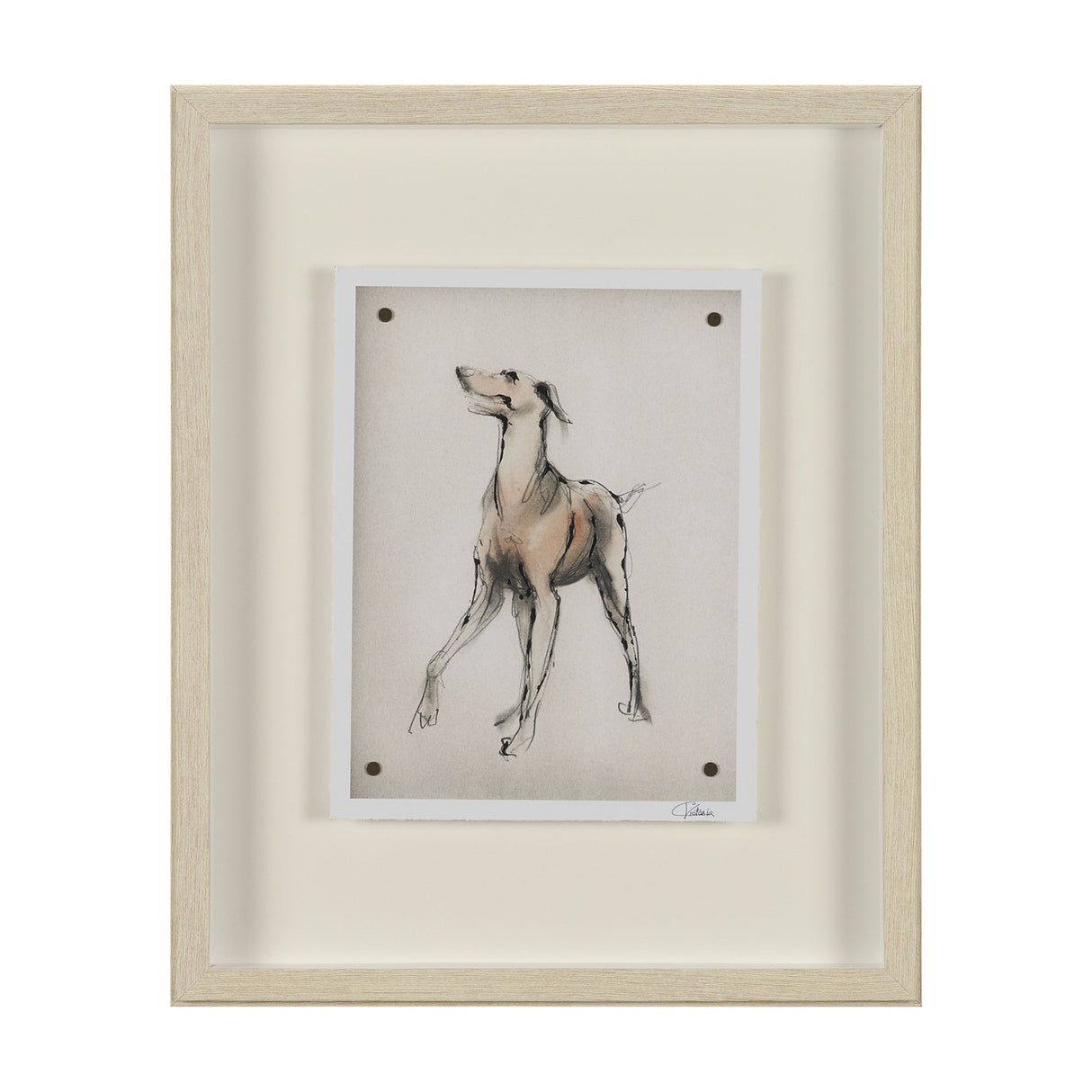 Playful Pup II by Mercana Studio Hand Embelished Framed Artwork Matted under Glass by Mercana at Eve Furniture