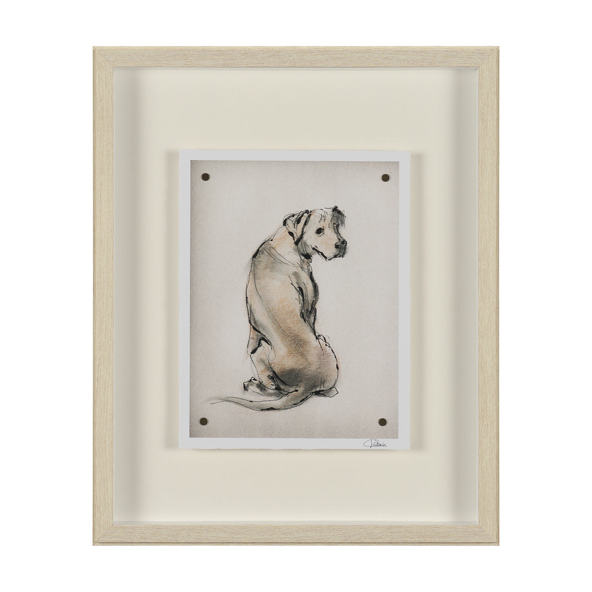 Playful Pup III by Mercana Studio Hand Embelished Framed Artwork Matted under Glass by Mercana at Eve Furniture