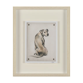 Playful Pup III by Mercana Studio Hand Embelished Framed Artwork Matted under Glass by Mercana at Eve Furniture