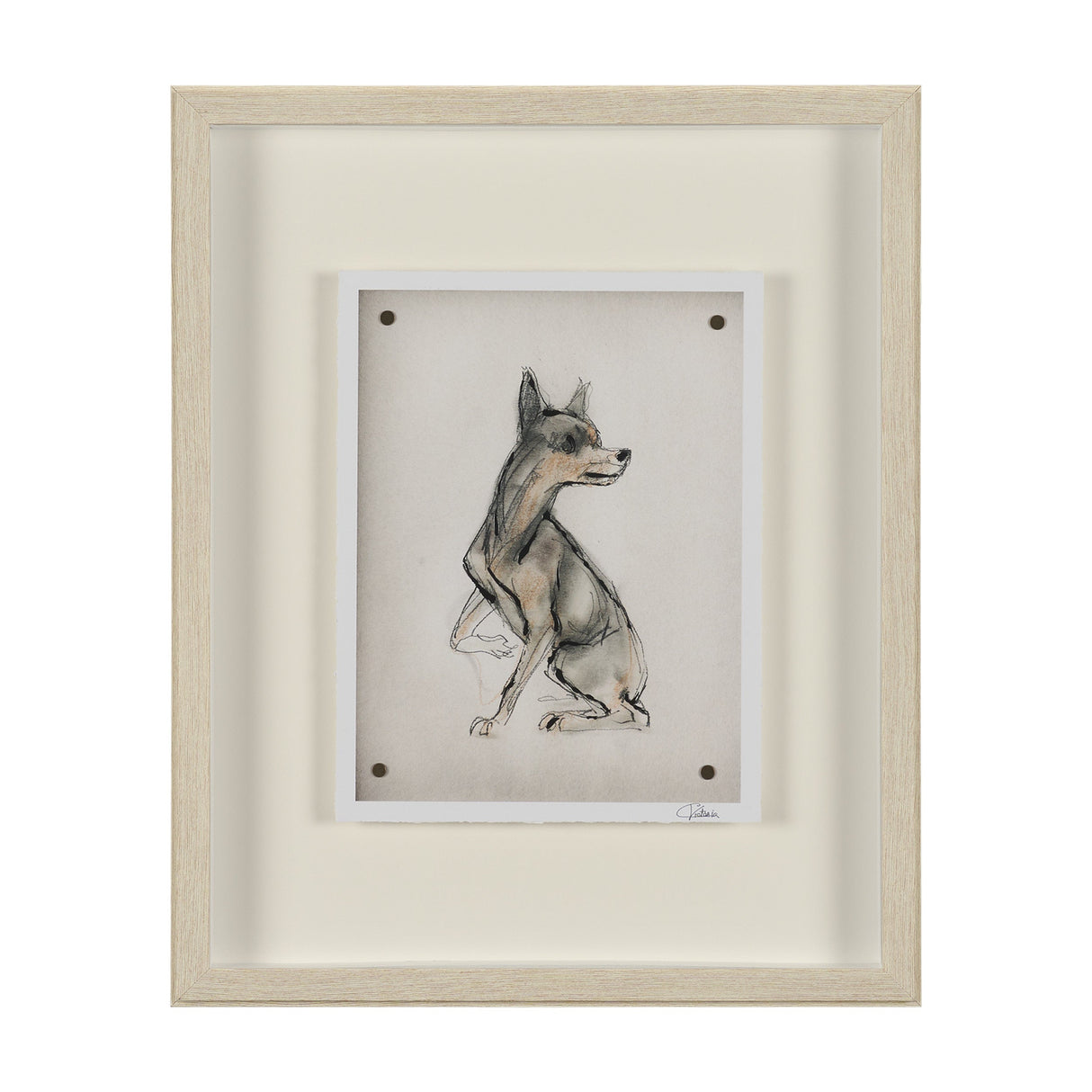 Playful Pup IV by Mercana Studio Hand Embelished Framed Artwork Matted under Glass by Mercana at Eve Furniture