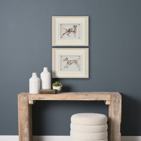 Playful Pup V by Mercana Studio Hand Embelished Framed Artwork Matted under Glass by Mercana at Eve Furniture